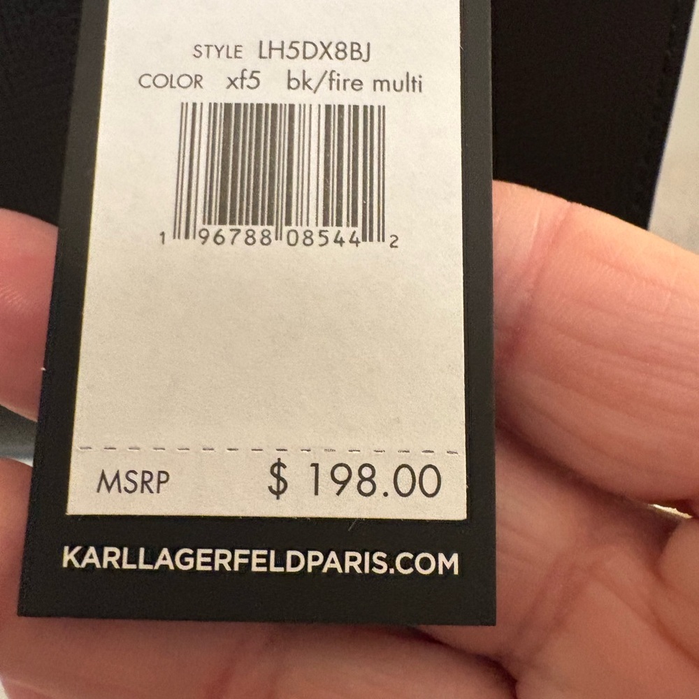 Karl Lagerfeld Black Tote Bag with Multicolor Logo - Picture 3 of 8